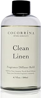 Clean Linen Scented Reed Diffuser Oil with 8 Sticks Fragrance for Bedroom, Bathroom, Oil Diffuser, Home Décor, 6.7 fl oz. (200 ml)