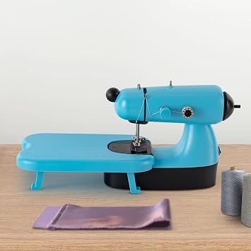 Sewing Machine for Beginners, Kids Sewing Machine with LED Light & Five Types Stitching, Sewing Machines Portable for Kids Dark Blue