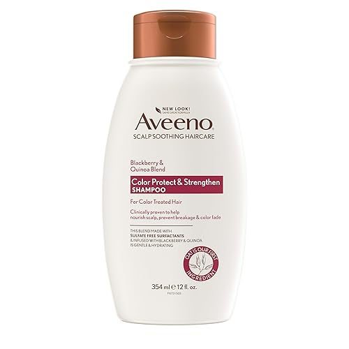 OGX Aveeno Color Protect Strengthen+ Blackberry Quinoa Champú, fresco, 12 onzas líquidas