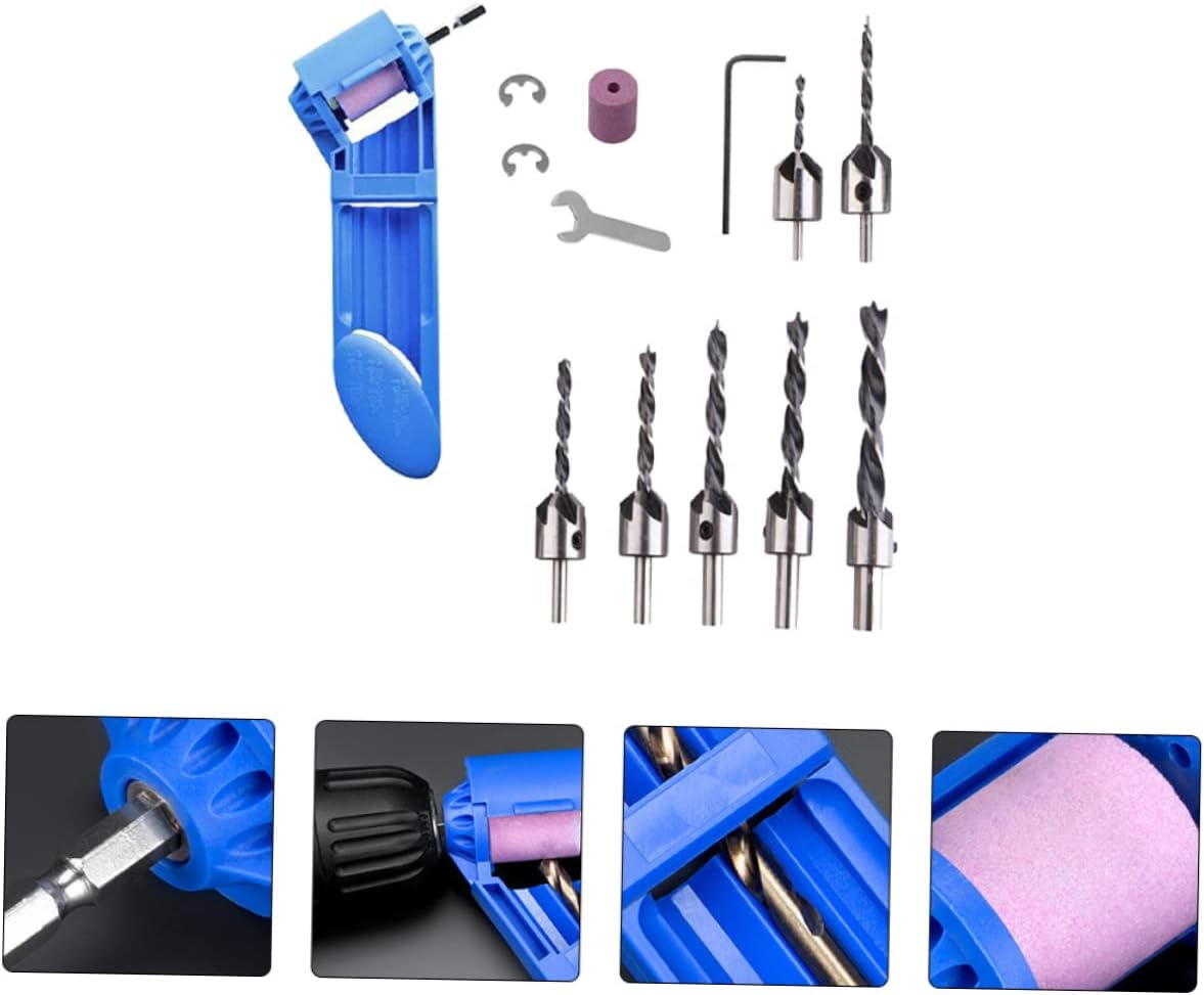 jojofuny Power Drill Bit Sharpener Set Multi-purpose Drill Portable Electric Drill Attachment Tool