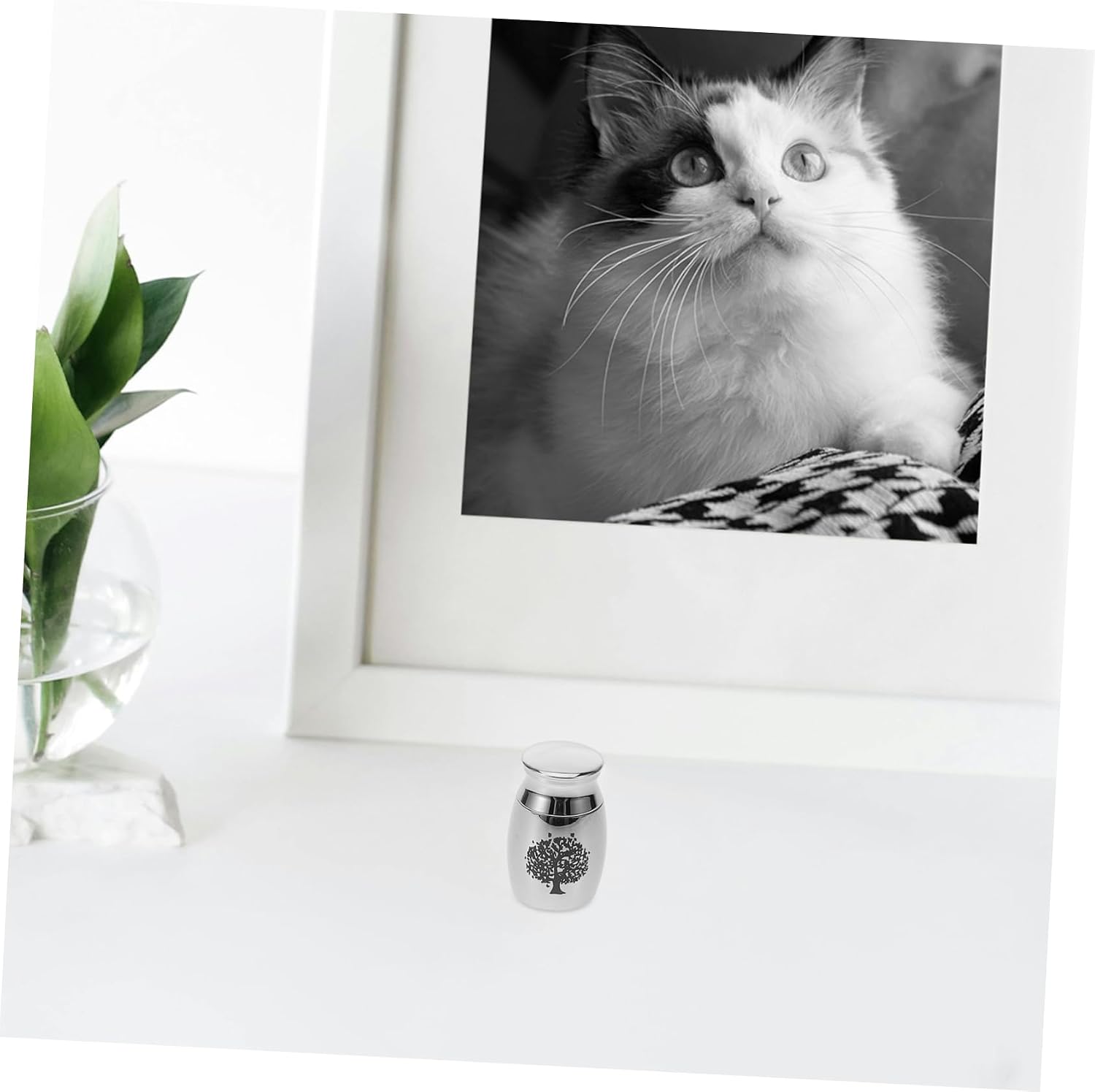 Pet Hair Commemorative Jar Small Urn for Ashes Stainless Steel Dog Cat Urn Pet Dog Lovers