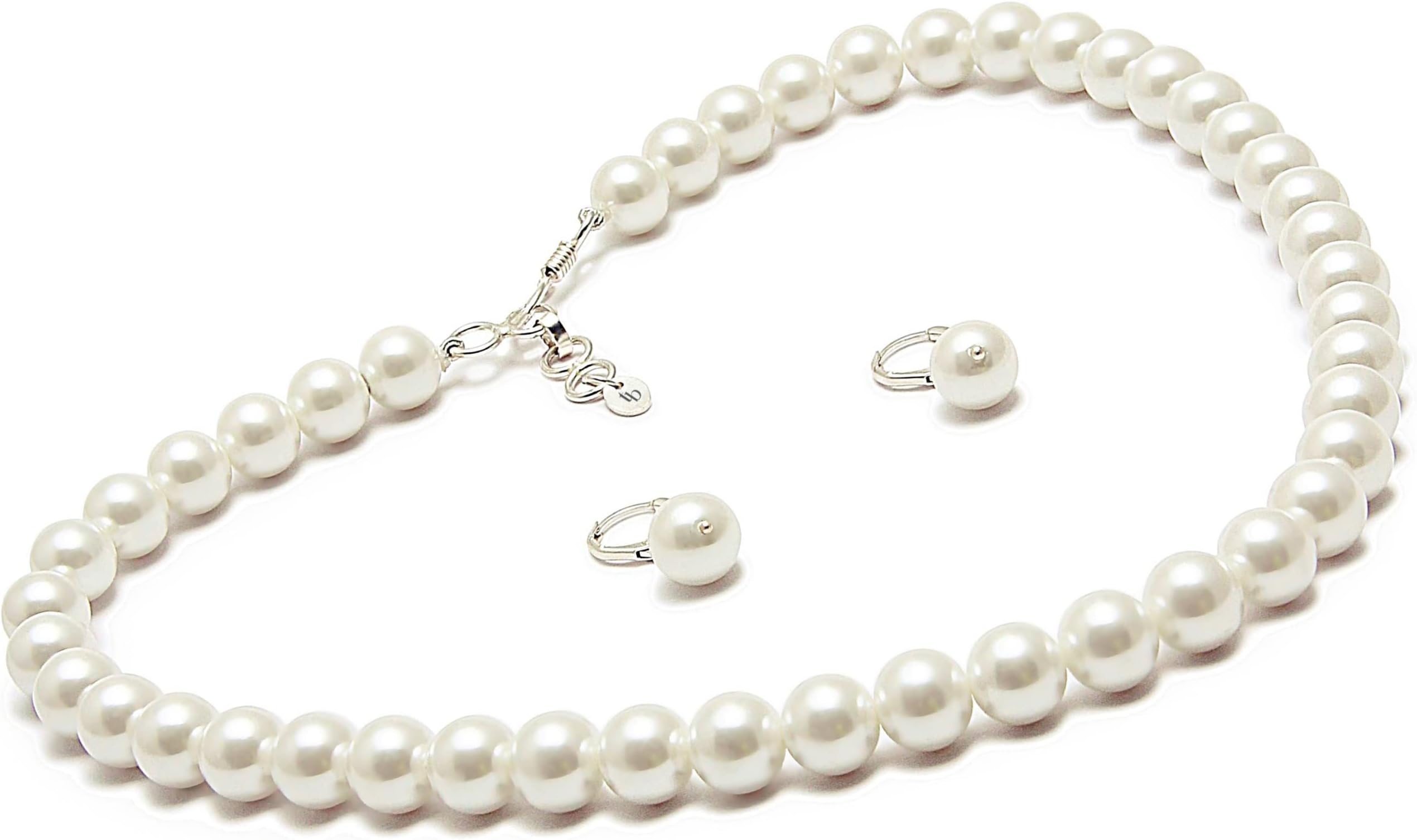 Taruna BiyaniNon-precious Metal Silver Plated and Pearl Necklace Mala Set for Women