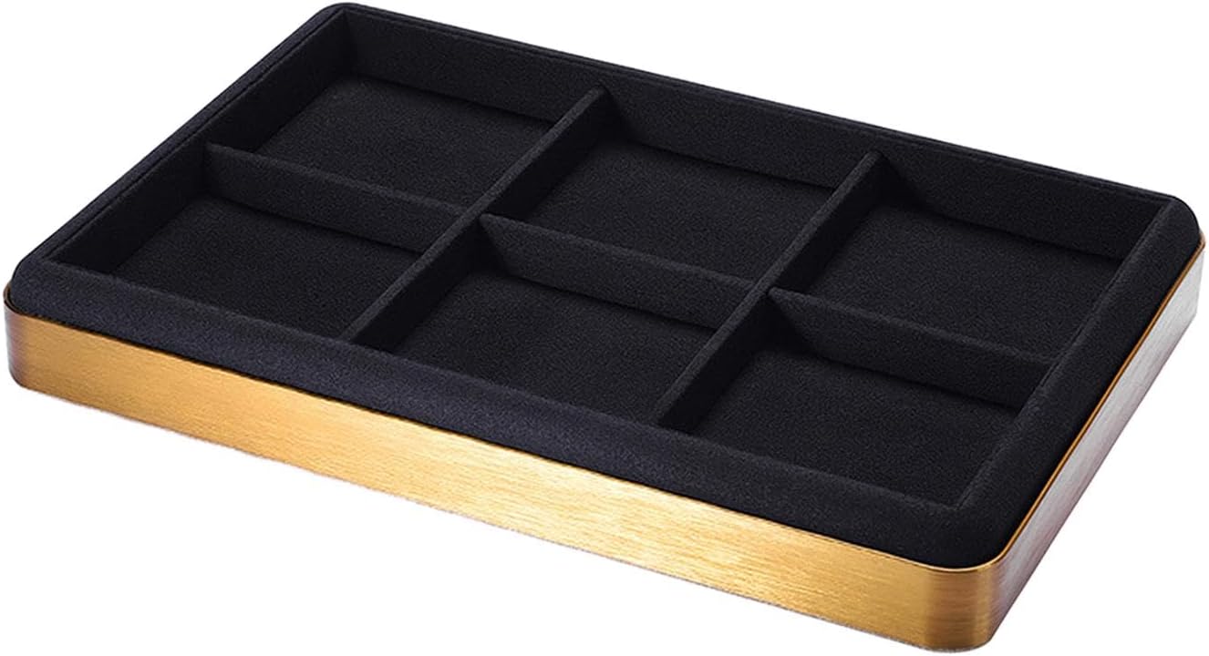 Jewelry Display Tray 6-Grid Solid Watch Show Props Ring Bracelet Storage Holder for Home Shop
