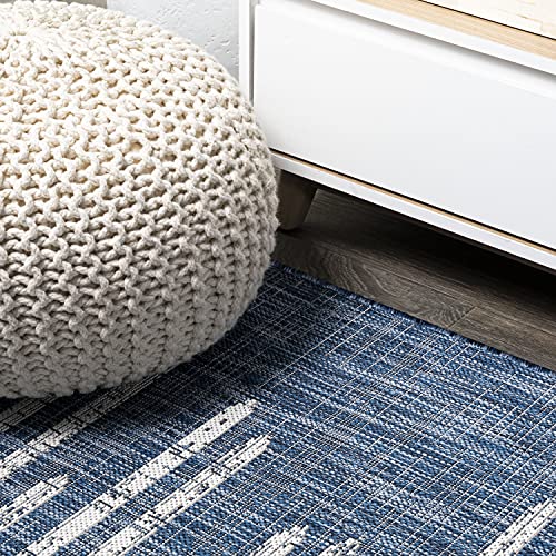 JONATHAN Y Stripe Geometric Indoor Outdoor Square Area Rug 9X9 Blue/Ivory, Zolak Berber for Backyard, Patio, Porch, Easy-Cleaning, High Traffic, Pet-Friendly, Non-Shedding (SMB124C-9SQ) by JONATHAN Y - Image 8
