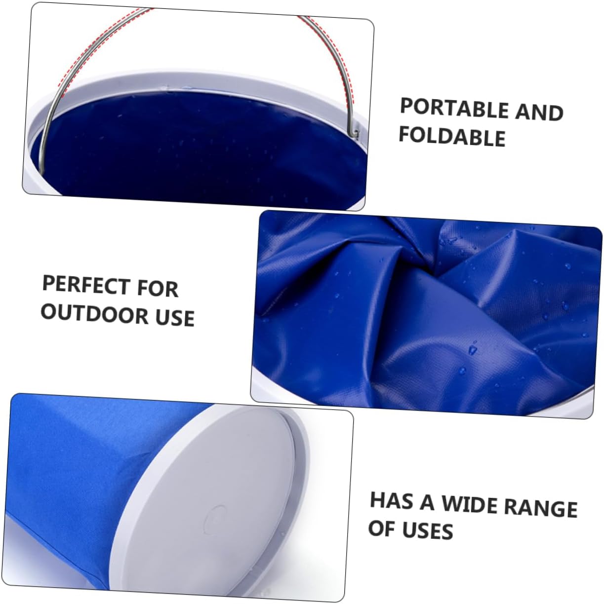 OUNONA Large Capacity Portable Foldable Collapsible Bucket Handles for Car Wash Outdoor Cleaning Camping