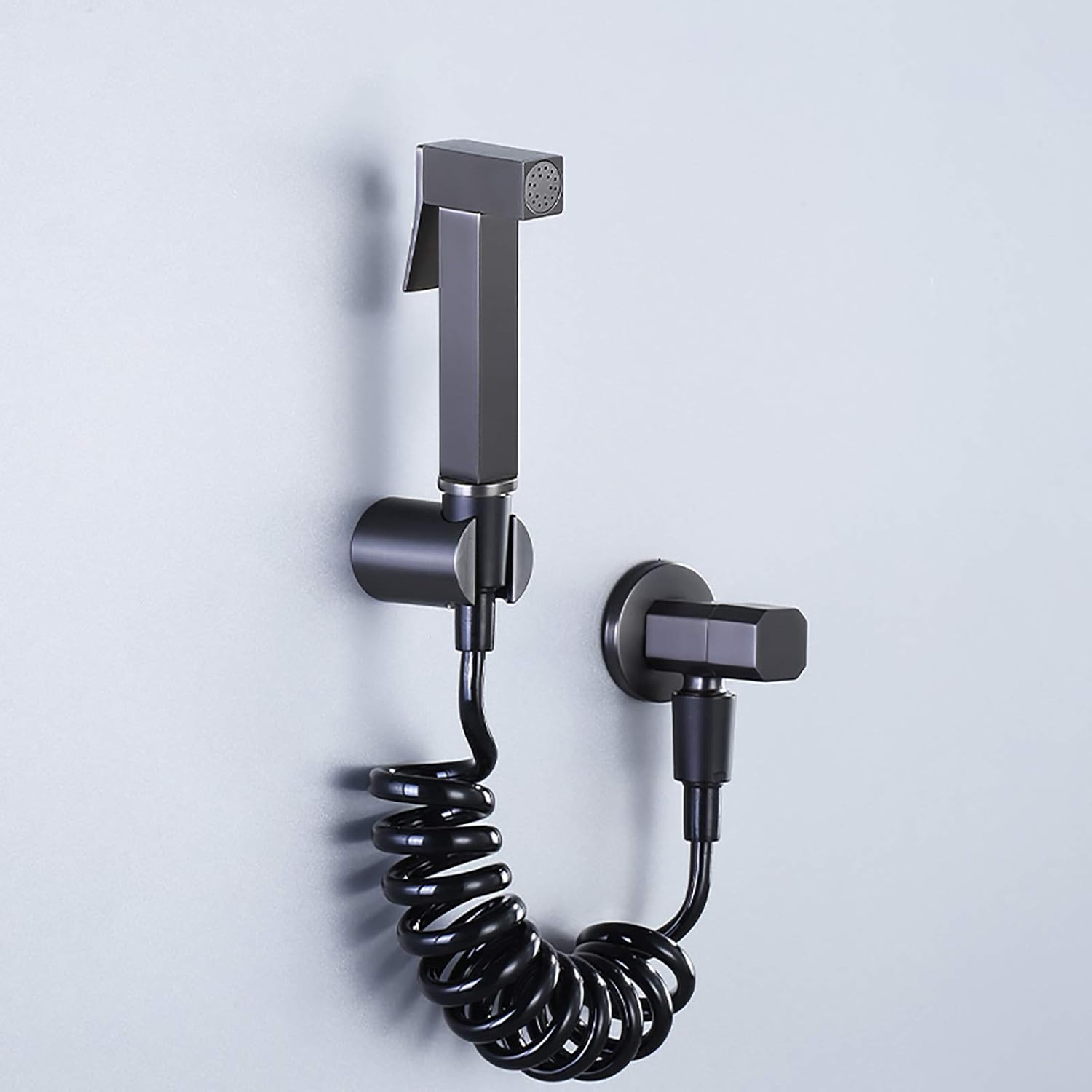 Gray Handheld Bidet Sprayer for Toilet, Wall Mounted Bathroom Cloth Diaper Sprayer Set Brass Single Cold Water Toilet Bidet Sprayer Kit for Personal Hygiene,Type B (Size : Type A)