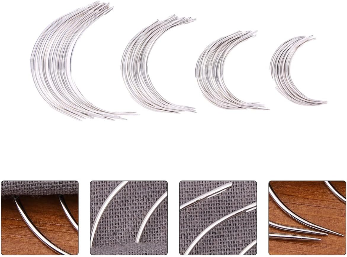 GLSTOY 96pcs C Type Curved Sewing Needles Set Large-Eye Blunt Needles for Hand Sewing Weaving and Crafting for Yarn Tapestry and Embroidery Projects