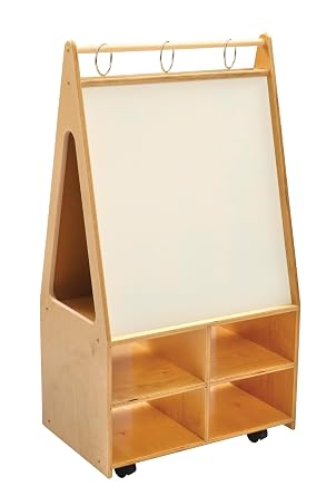 Childcraft Mobile Magnetic Dry-Erase Easel, Double-Sided, 24-3/4 x 16 x 46 Inches