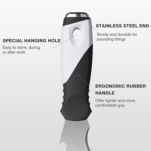 Miniatura 4 de Mister Rui Paquete de 2 Cuchillos de Masilla 10 en 1 - Herramienta Multiusos para Pintores, Cuchillo de Cinta, Raspador de Pintura y Metal con