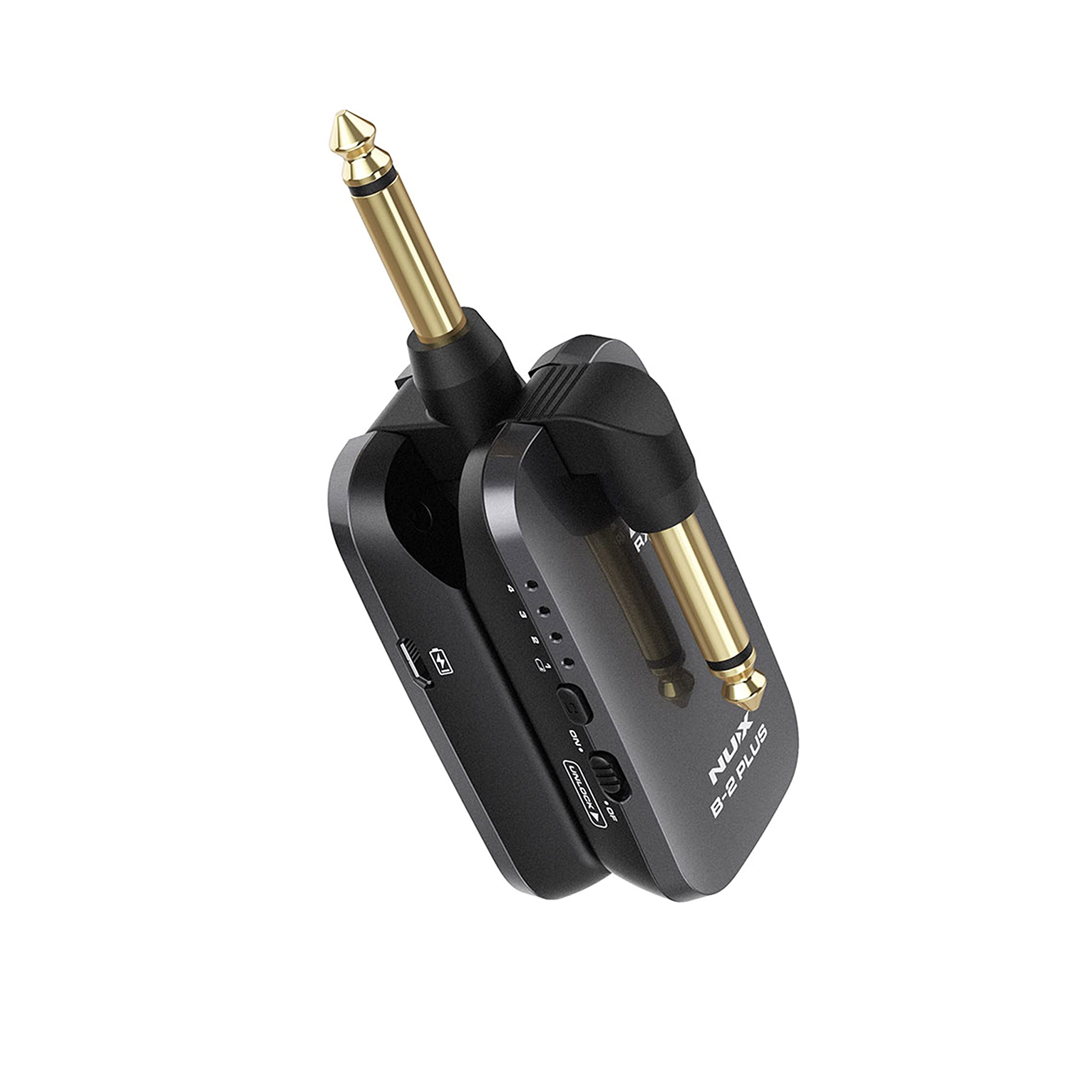 NUX Sistema per chitarra wireless B-2 Plus da 2,4 GHz, adattatore wireless (formato tascabile, durata della batteria max. 7 ore, lungo raggio, qualità del suono ad alta risoluzione 32 bit/48 kHz,