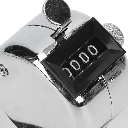 Miniatura 9 de Contador de cuentos de mano, contador de cuentos de metal, perilla de base de clicker de acero inoxidable con botones, herramienta de conteo manual