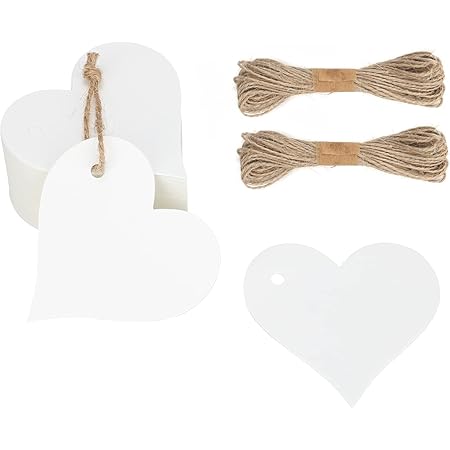 100 Stück Herz Geschenkanhänger - Schön Dass Du Da Bist Mit Juteschnur