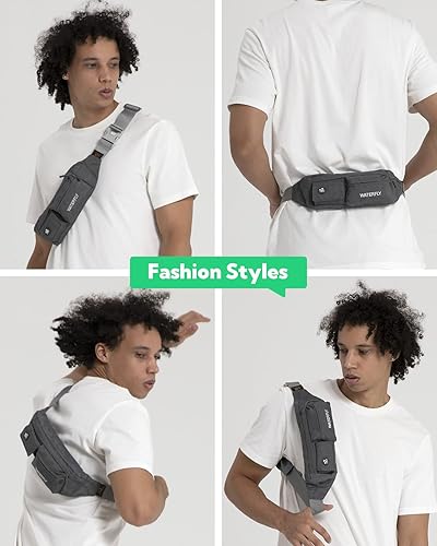 Miniatura 4 de Waterfly - Cangurera delgada de poliéster suave, resistente al agua, para hombre y mujer, para exteriores, correr, escalar, llevar iPhone 5 6 Plus