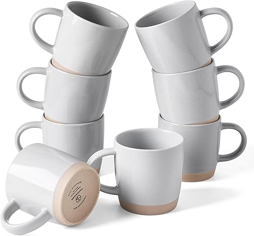 Miniatura 32 de famiware Mercury - Tazas de café de 13 onzas, juego de 4 tazas de café con asa, tazas para café con leche, té caliente, capuchino, moca, cacao,