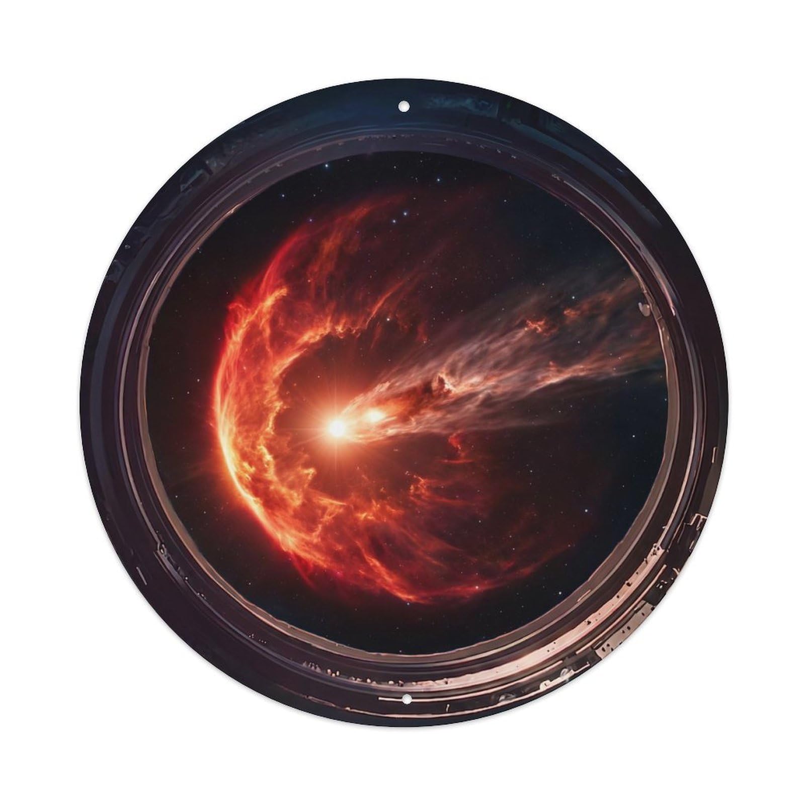 Scarlet Bow Shock Nebula View Metal Tin Sign