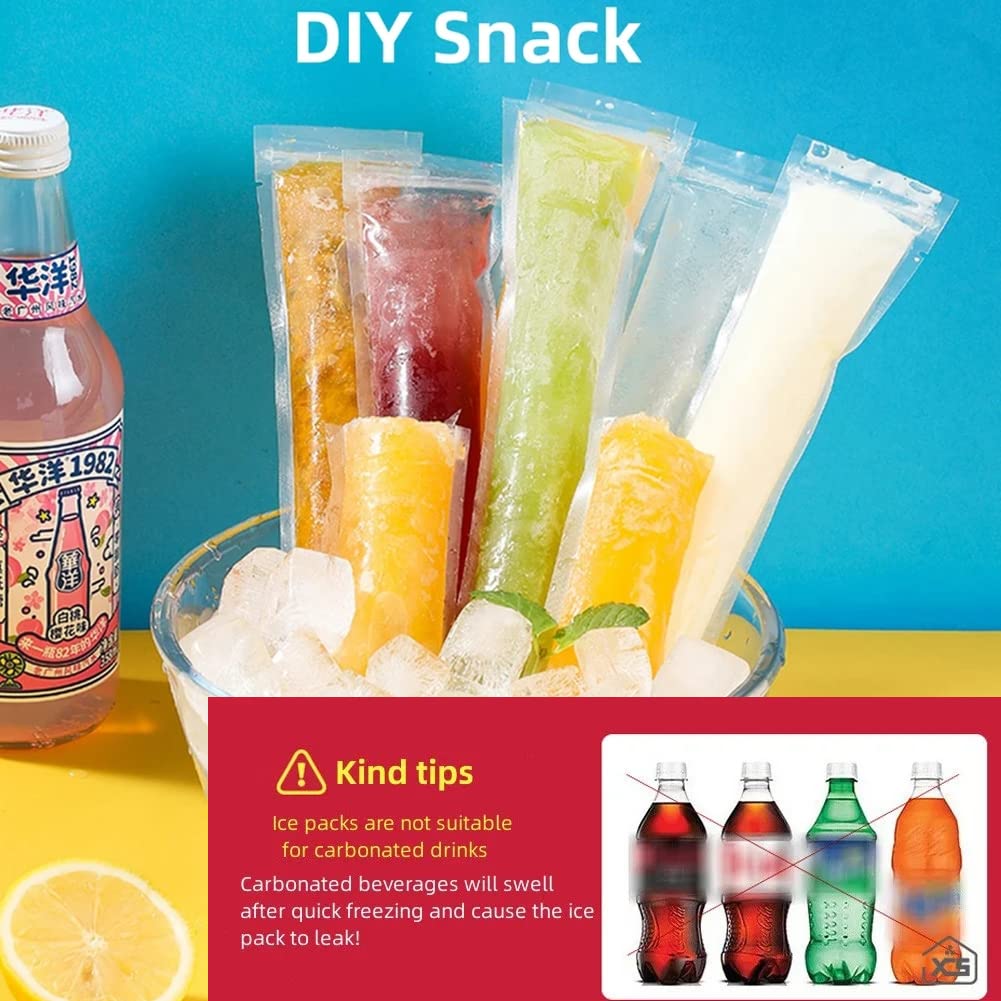 Bolsas de Silicona Desechables para Hacer Paletas de Hielo, Molde Verde para Yogur,Helado,Jugo