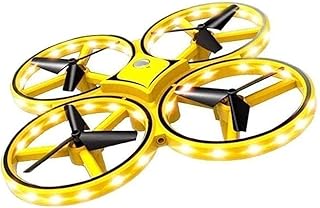 SVRC Hand Gesture Controlled Mini Flying Drone with Smart Watch Controlled Quadcopter, LED Infrared Induction Toy, Yellow