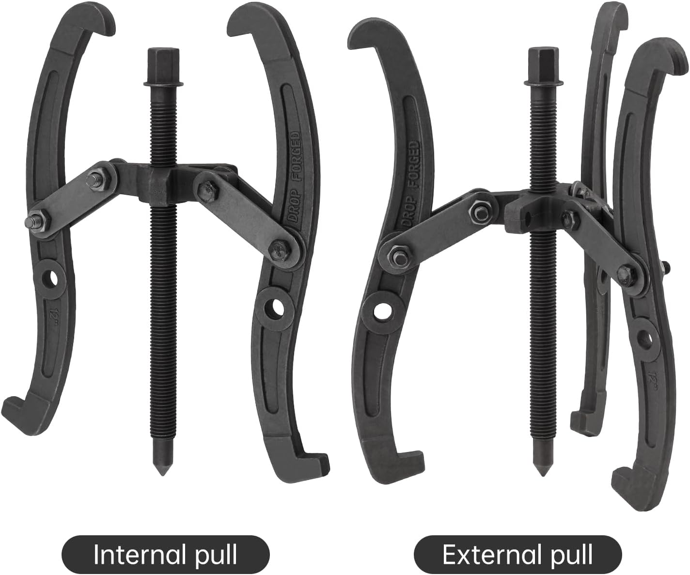ChgImposs 12 Inch 2 Jaw / 3 Jaw Gear Puller, Multifunction Standard Carbon Steel Bearing Puller with 4 Single Hole Claw Pullers for Car/Mechanical Repairing