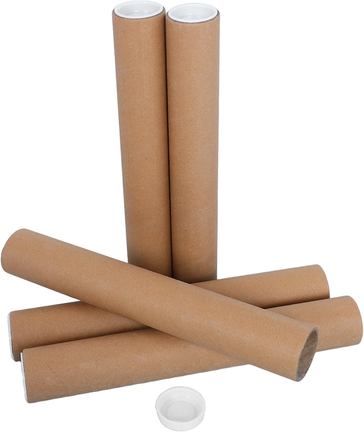 VICASKY 5 Sets Paper Poster Mailing Tube with Cap, 11.8 Inch X 1.8 Inch