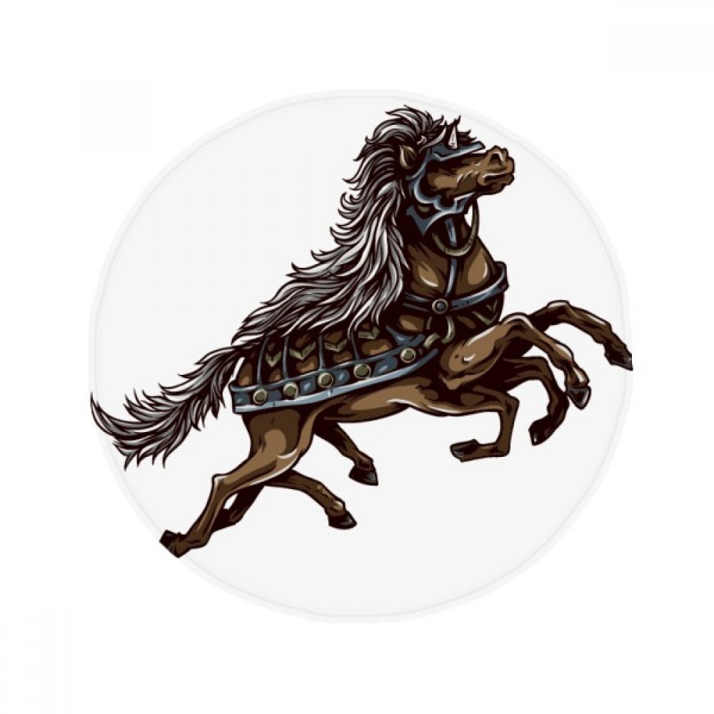Tapis de sol antidérapant motif animal cheval armure pour cuisine et bain
