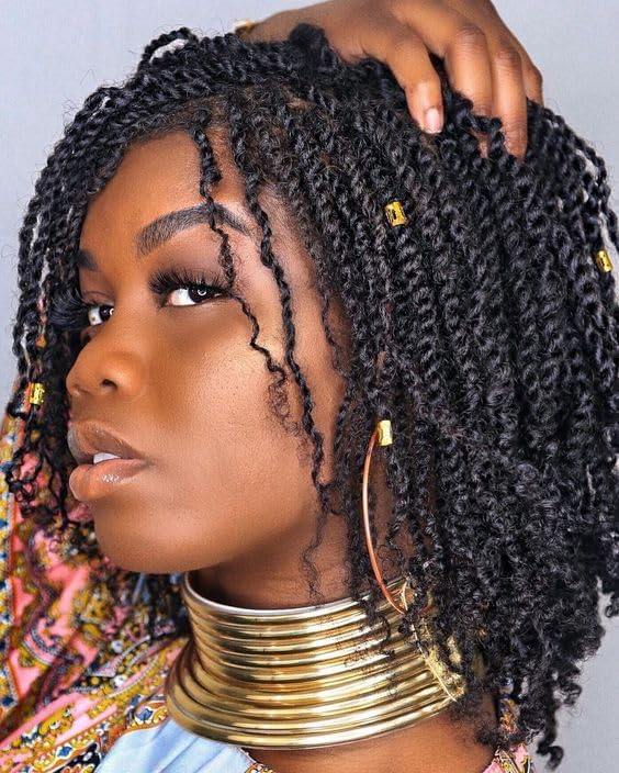 Mscat 12 Inch 9 Packs Micro Crochet Bob Pre-looped Passion Twist Pre-looped Senegalese Twist Braids Hair Extensions 1B#