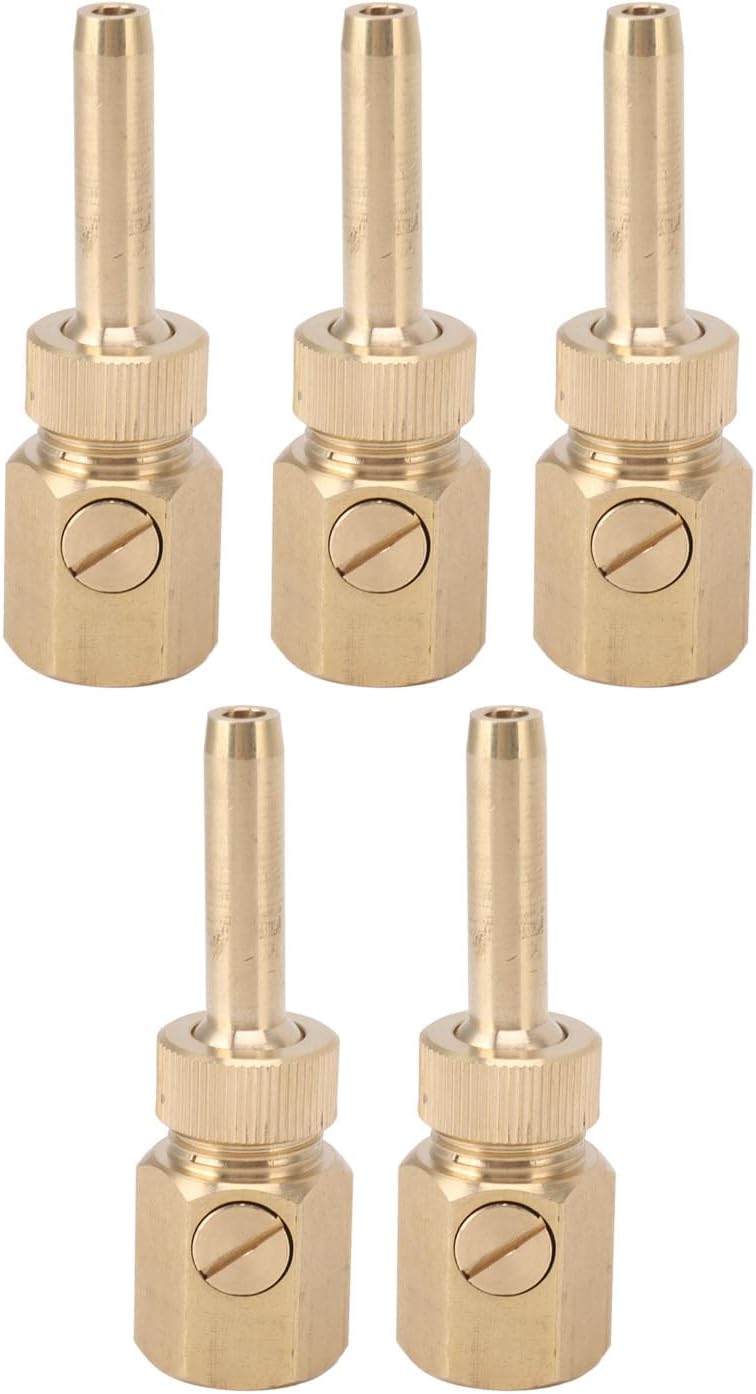5 Pieces of Brass spray Fountain Nozzle Set, 1 / 2in DN15 Adjustable Direction Jet Sprinkler for Garden Pond