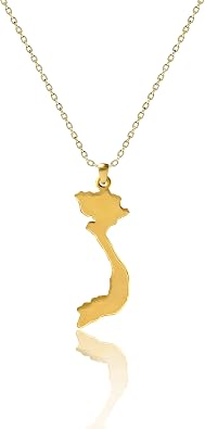 quan jewelry Vietnamese Pho Sho Pendant Necklace in Gold Tone with Handmade Inspirational Greeting Card