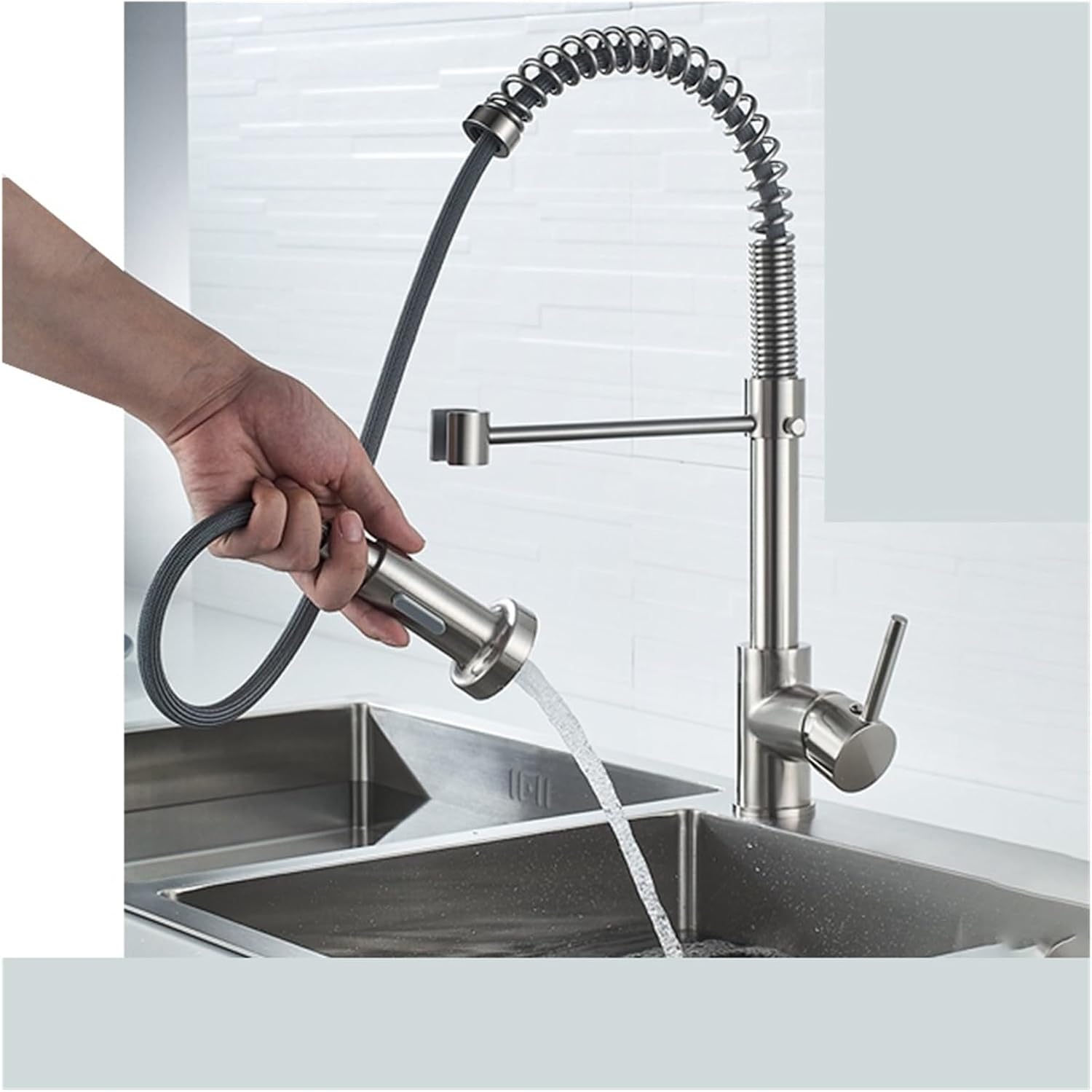 1 Kitchen Pull Out 01 Faucet Countertop Mount Mixer Faucet ° Swivel Stream Sprayer Nozzle Kitchen Sink Hot & Cold Water Faucet
