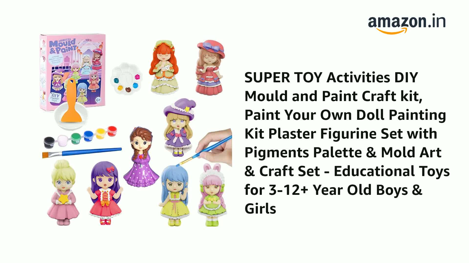 Oh’s co HOLIDAY PAINT MOLD MAN ブラッシュドール SUPER TOY Activities DIY Mould and Paint Craft kit, Paint Your Own