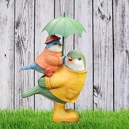 Garden Ornaments Outdoor Statues Decorations,Two Birds Robin Figurine Sculptures Garden Accessories for Yard Patio