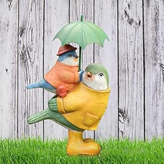 Garden Ornaments Outdoor Statues Decorations,Two Birds Robin Figurine Sculptures Garden Accessories for Yard Patio