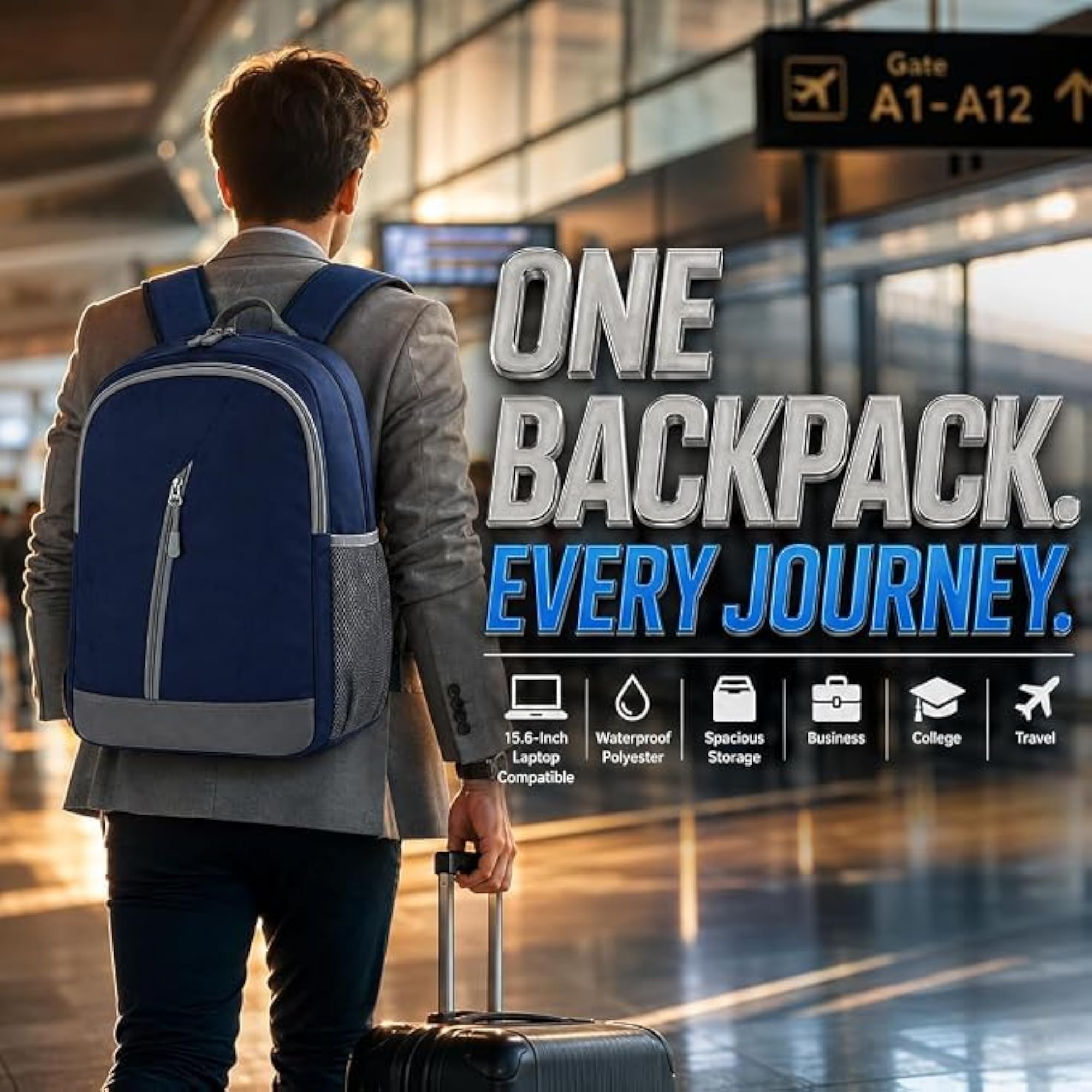 Waterproof Travel Laptop Backpack for Men & Women