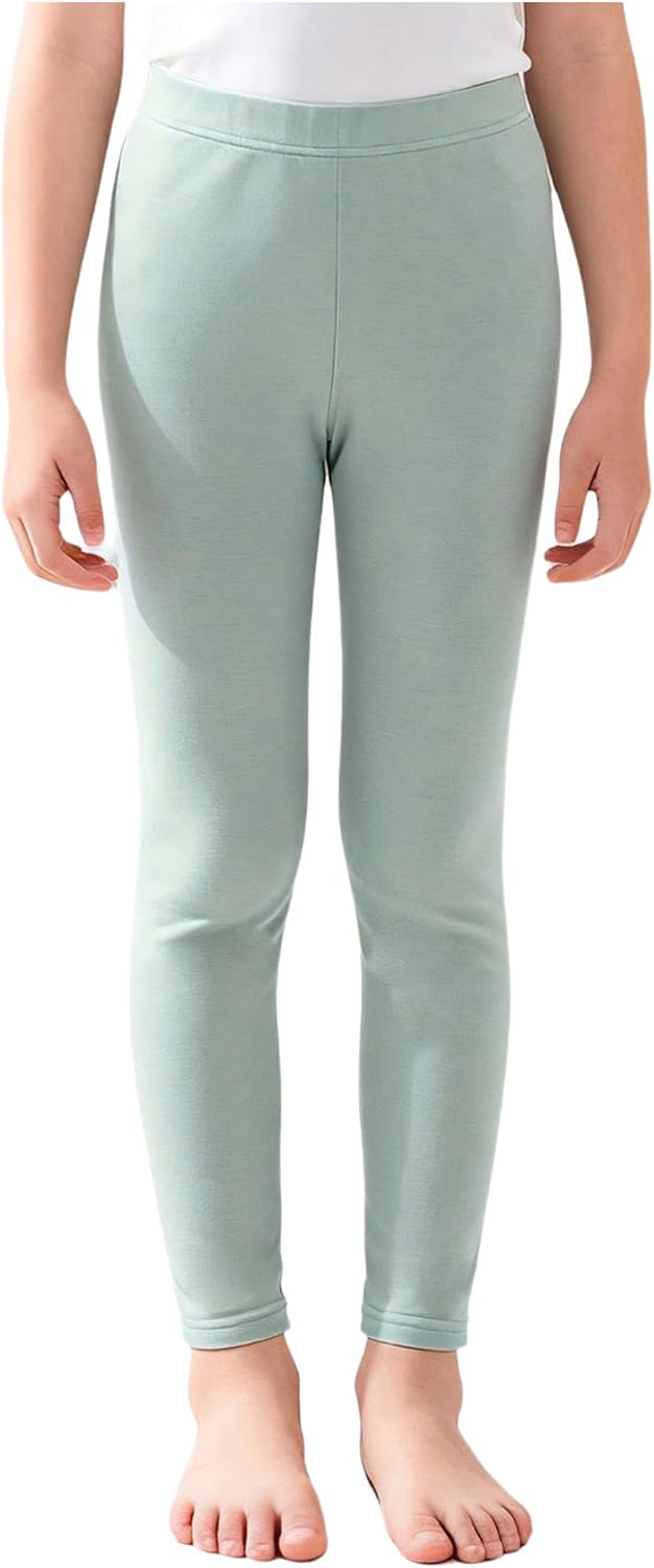 Freebily Kids Girls Thermal Underwear Pants Cotton Base Layer Elastic Waistband Full Length Leggings