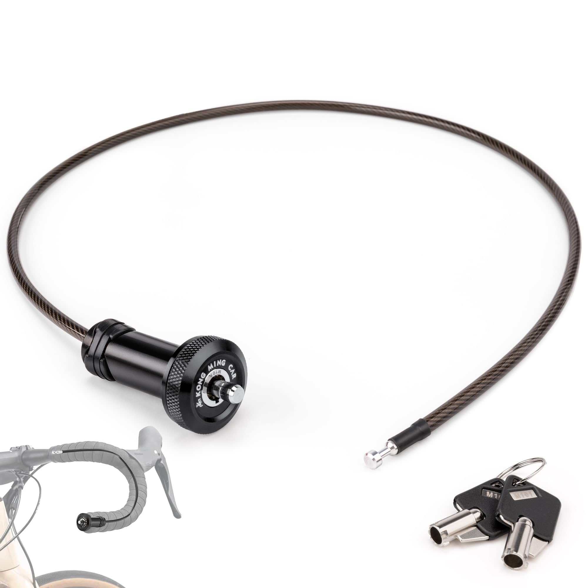 Fahrrad Kabelschloss 65cm - Verstecktes Lenkerendschloss Für Citybike Und Rennrad