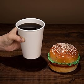 RACETOP [300 count] Paper Coffee Cups 8 oz, Disposable Coffee Cups, Hot Beverage, Ideal for Pub, Party, Office White