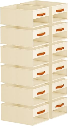 Miniatura 14 de Organizadores y almacenamiento de armario, paquete de 8 cestas de almacenamiento para organización, organizador de armario plegable con ventana