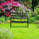 Relaxdays Gartenbank, bequemer 2-Sitzer, geflochtenes Design, für Terrasse & Balkon, HBT 86,5 x 127,5 x 58,5 cm, schwarz - 3