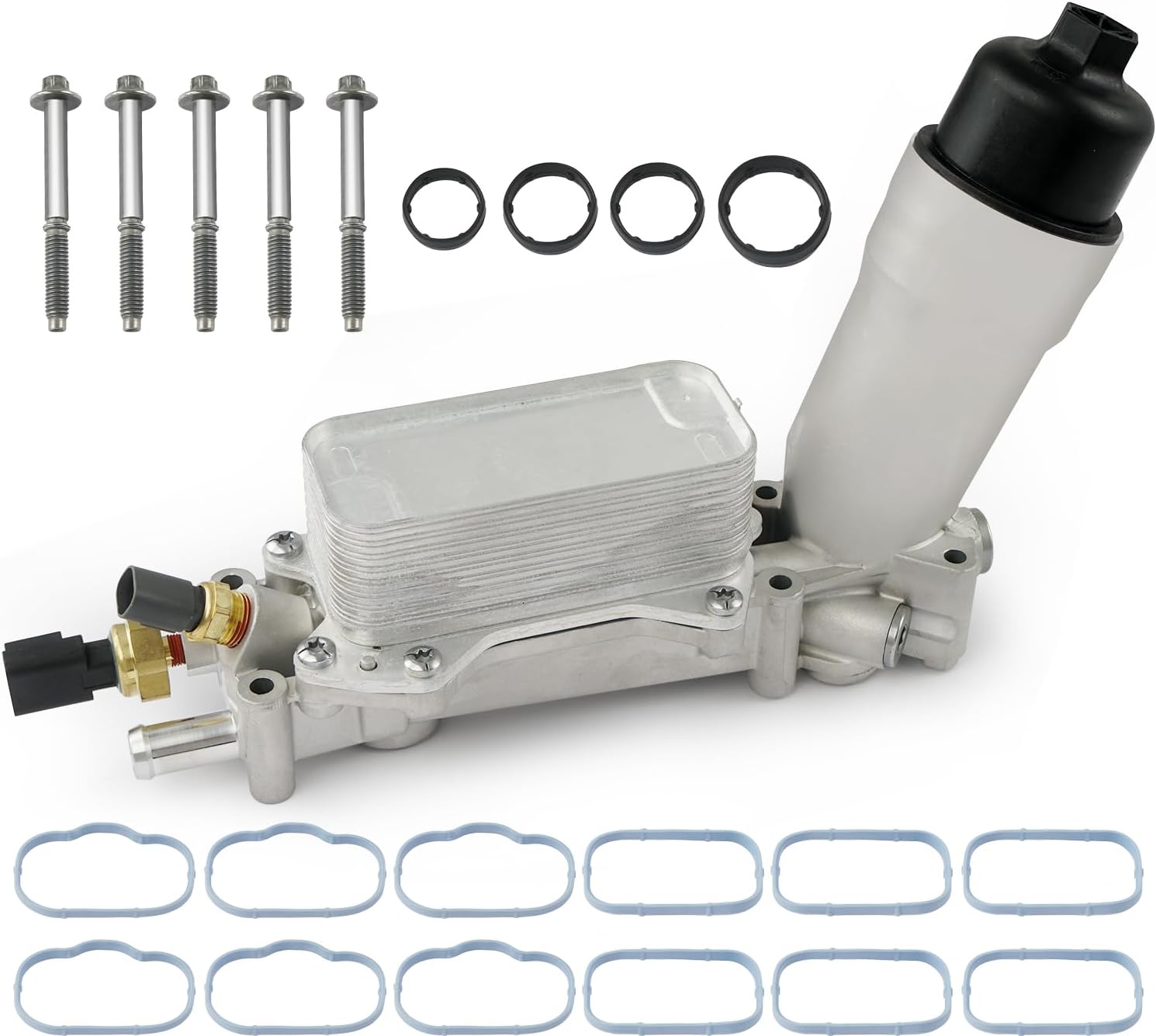 Upgraded Aluminum 926-959 926-876 Oil Cooler Filter Housing for 3.6L 2011-2016 Dodge Jeep Chrysler Ram - Leak-Proof Durability