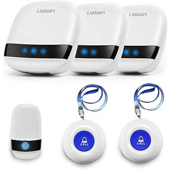 Emergency Call Button for Seniors Emergency Call Wireless Emergency Button Home Emergency Call for Seniors SOS Alarm Emergency Call Button Waterproof Care Call Set 3 Transmitters 3 Receivers