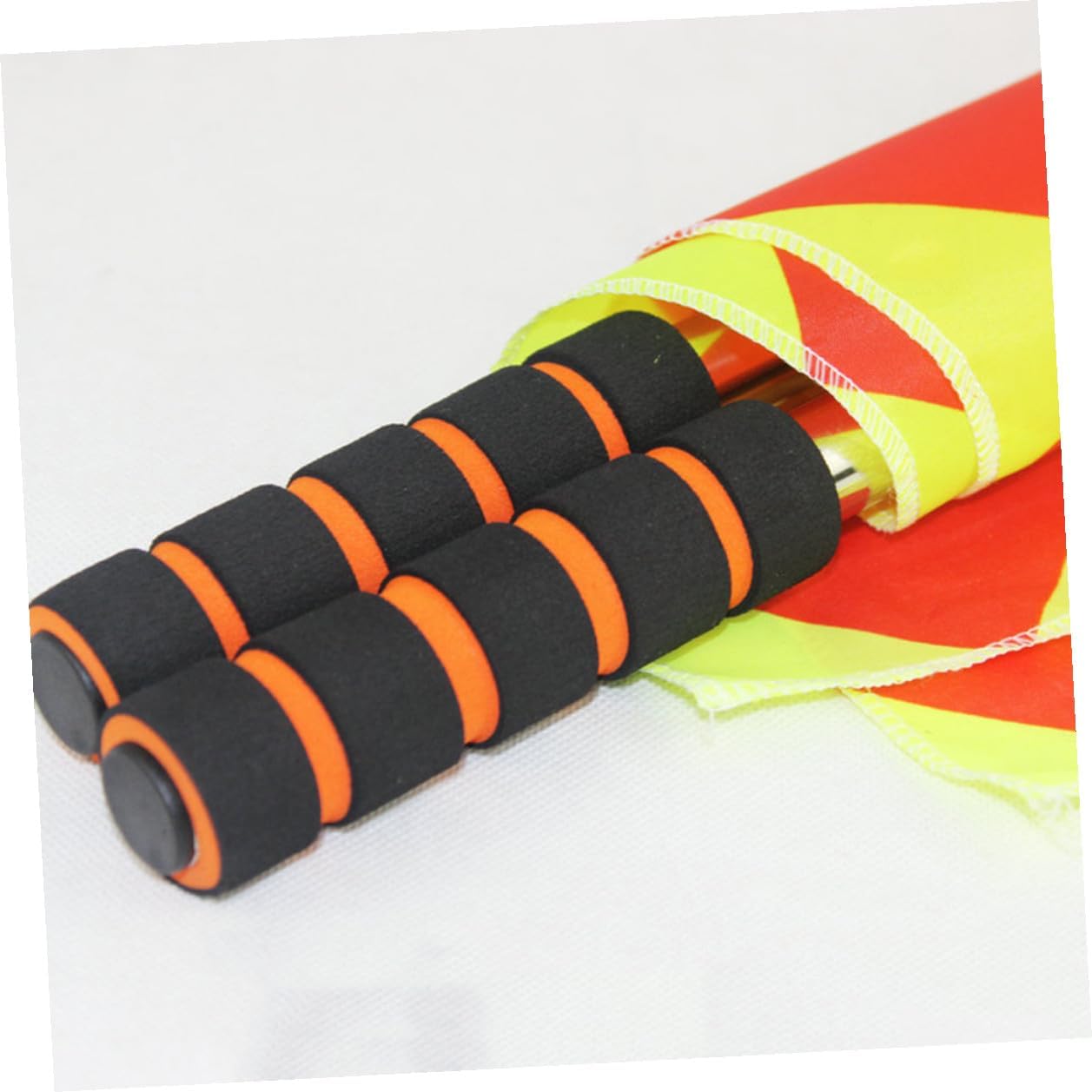 Football Referee Corner Flags Set 2pcs Patrol Hand Flags with Carry Bag Sturdy Nylon for Soccer Field Officials and Training Matches Random Color