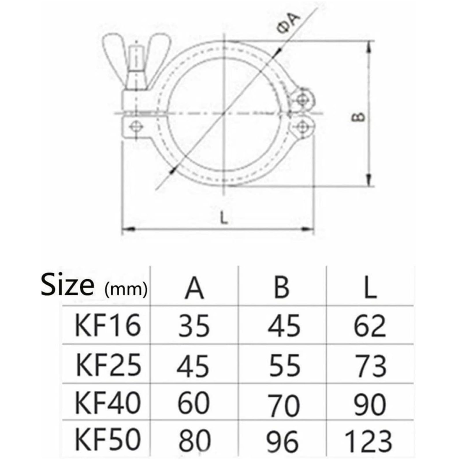 Lot de 2 colliers de serrage à écrou papillon KF16 en aluminium avec bague de centrage et joint torique FKM Viton pour étanchéité sous vide, pour une performance et une durabilité améliorées