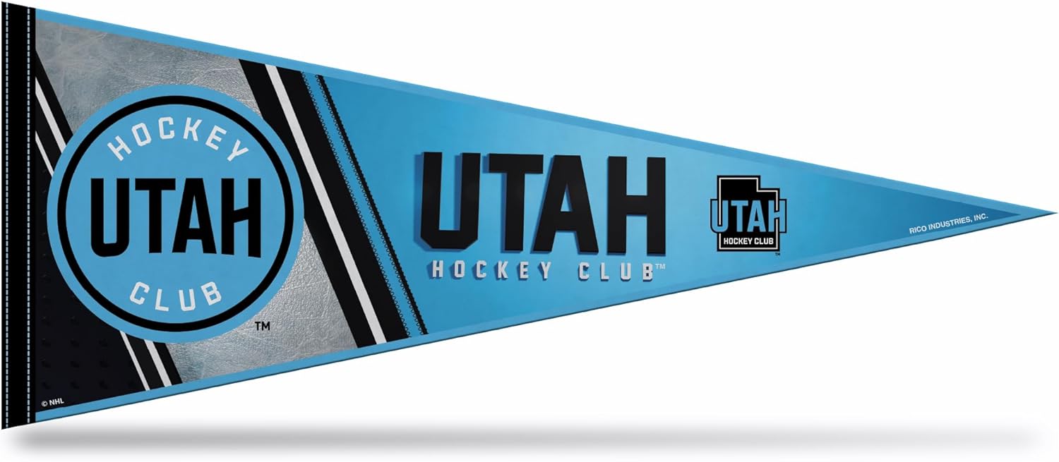 Rico Industries NHL Hockey Utah Hockey Club 12" x 30" Felt Wall Décor Pennant - Great for Home/Bed Room/Man Cave Décor
