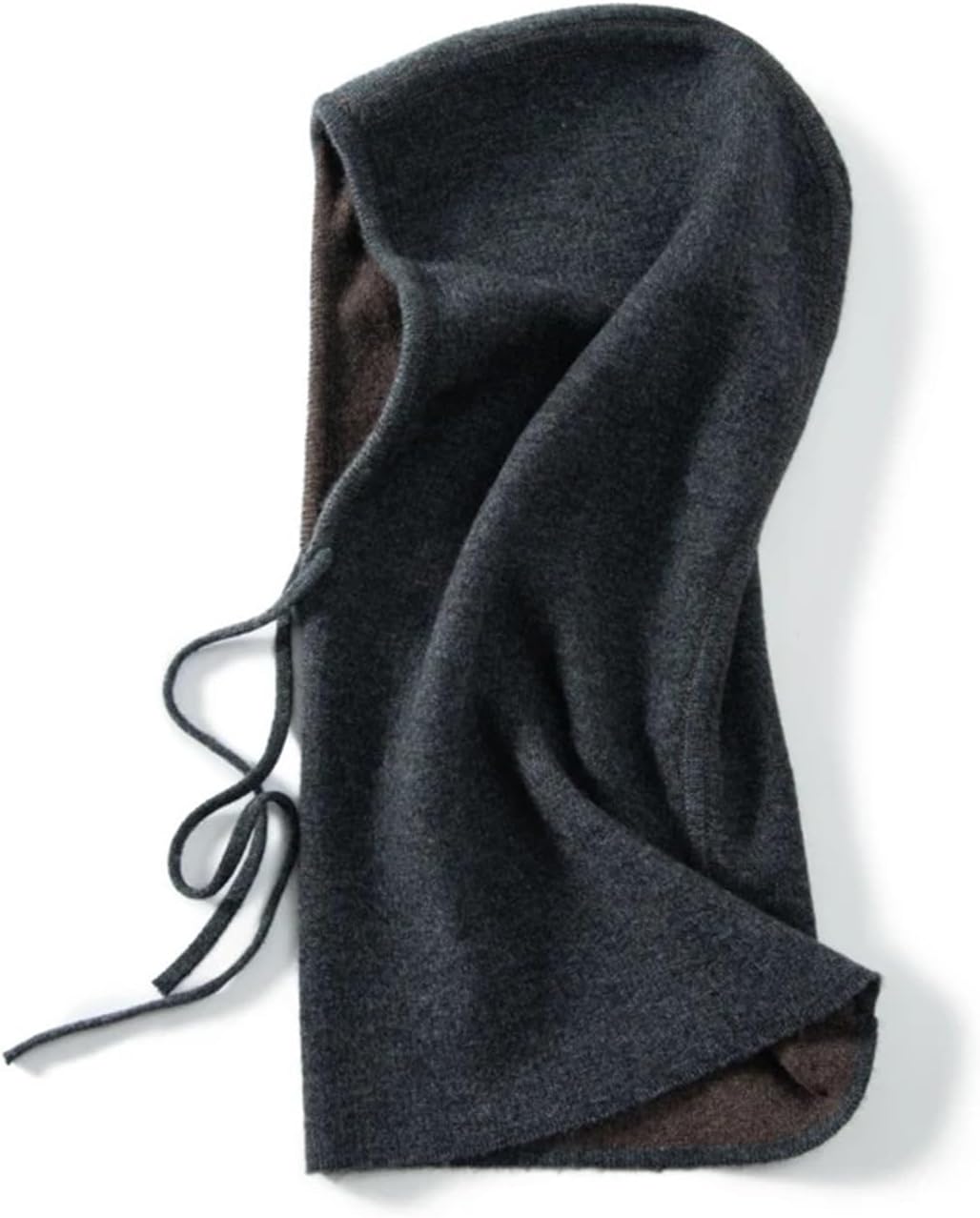 Pure Cashmere Hat for Unisex Winter Casual Knitted Scarf Hood Hat Women Men Balaclava Cap Warm Beanie Hat(Dark Grey)