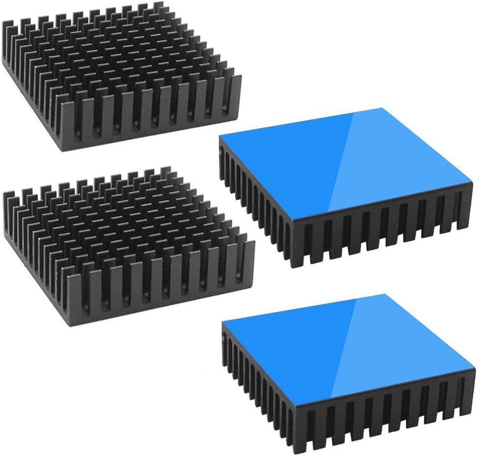 4pcs 40mm Heatsink Kit 40x40x11mm Thermal Conductive Adhesive Tape, Cooler Heat Sink for Cooling 3D Printers, TEC1-12706 Thermoelectric Peltier Cooler 40mmx40mmx11mm Heatsink