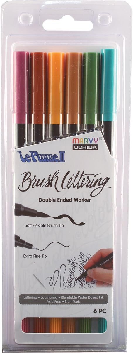UCHIDA Set de rotuladores de letras de pincel de color natural Suministros de arte