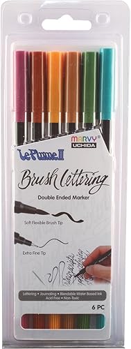 UCHIDA Set de rotuladores de letras de pincel de color natural Suministros de arte
