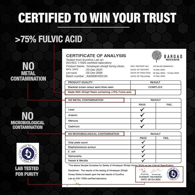 Miniatura 6 de Palitos Shilajit puros del Himalaya con miel orgánica y azafrán (7 unidades)  Palitos Shilajit fáciles de un solo uso  Aumenta la energía y la