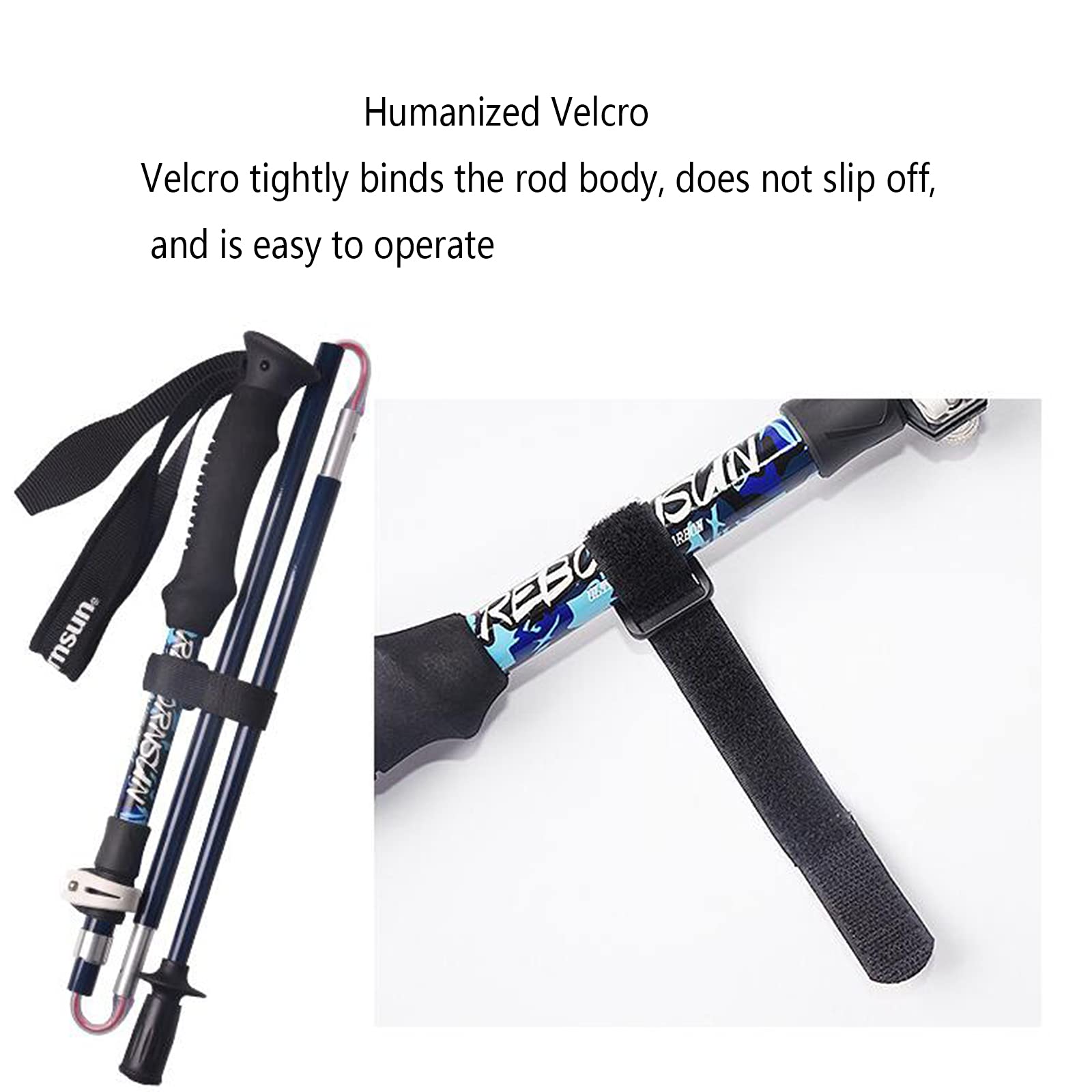 Bastone da Passeggio Cieco Stampella Aiuti alla Mobilità per Uomini Donne per Camminare Bastoncini da Trekking All'aperto Super Leggero Stretch Cinque Sezioni Fibra di Carbonio,Blu,Short