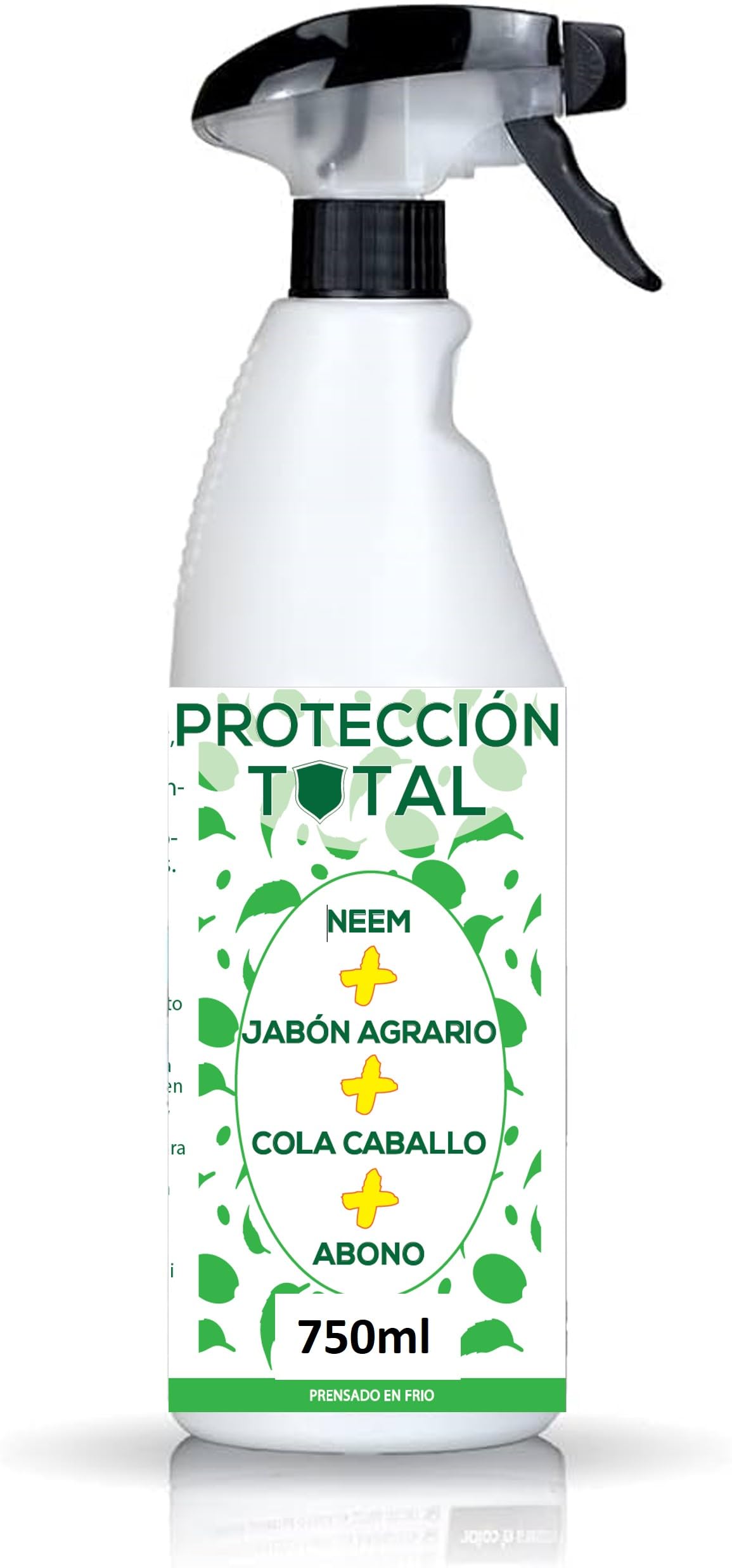 Protección Total: Jabón Potásico, Aceite de Neem, Cola de Caballo y Abono 750ml Spray Listo Uso. Protección, Prevención y Curación de Enfermedades Fúngicas e Insectos Dañinos en Plantas,Residuo Cero