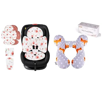 KAKIBLIN Baby Travel Pillow,Baby Neck Pillows for Car Seat,Infant Car Seat Insert, Breathable Reversible Car Seat Head Support for Infant